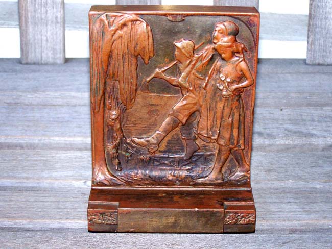 A Fine and Rare pair of Antique Bronzed Art Nouveau Bookends by the Pompeian Bronze Co. of New York circa 1915. — image 2